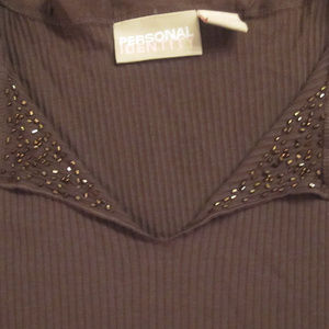 Girls long sleeve BROWN TEE XL size 18 NWT